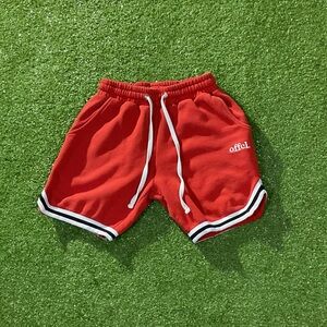 BoohooMan Streetwear Drawstring Red Cotton Shorts